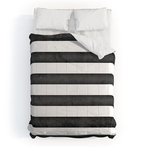 Monika Strigel FARMHOUSE SHABBY STRIPES BLACK Comforter