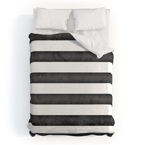 Monika Strigel FARMHOUSE SHABBY STRIPES BLACK Duvet Cover
