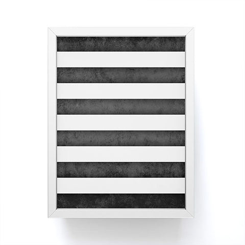 Monika Strigel FARMHOUSE SHABBY STRIPES BLACK Framed Mini Art Print