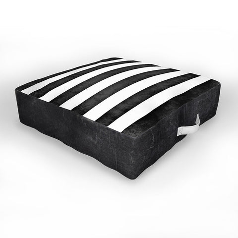 Monika Strigel FARMHOUSE SHABBY STRIPES BLACK Outdoor Floor Cushion