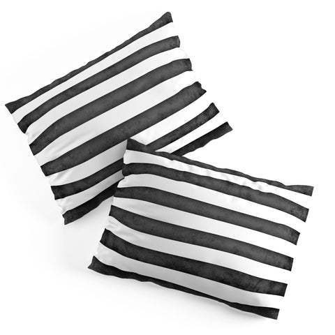 Monika Strigel FARMHOUSE SHABBY STRIPES BLACK Pillow Shams