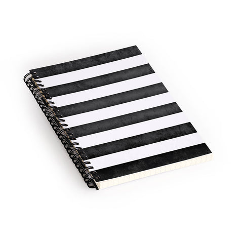 Monika Strigel FARMHOUSE SHABBY STRIPES BLACK Spiral Notebook