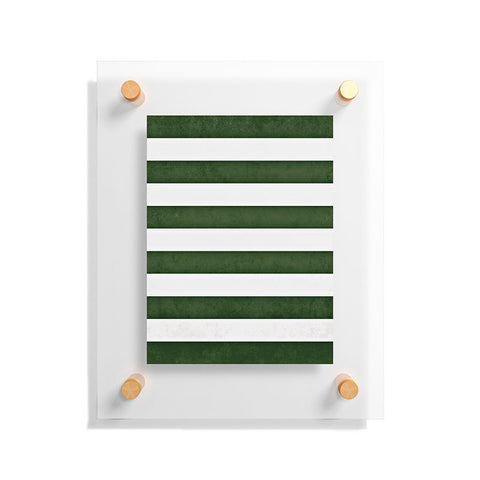 Monika Strigel FARMHOUSE SHABBY STRIPES GREEN Floating Acrylic Print