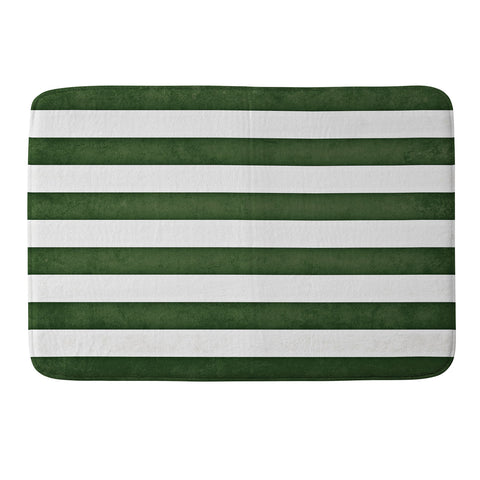 Monika Strigel FARMHOUSE SHABBY STRIPES GREEN Memory Foam Bath Mat