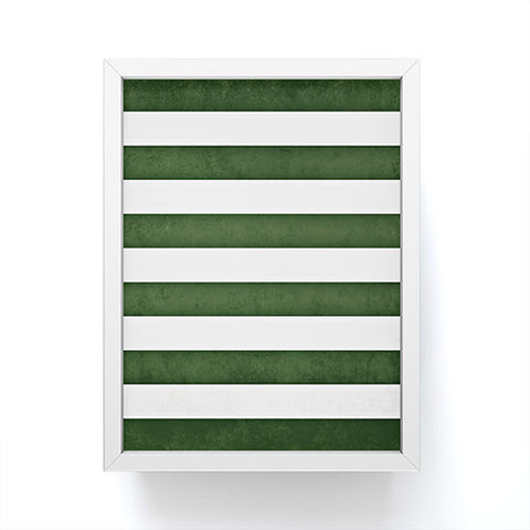 Monika Strigel FARMHOUSE SHABBY STRIPES GREEN Framed Mini Art Print