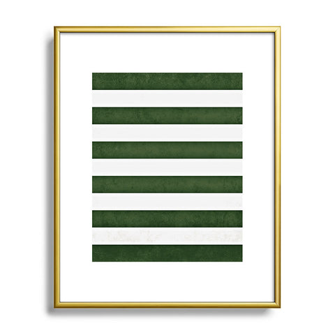 Monika Strigel FARMHOUSE SHABBY STRIPES GREEN Metal Framed Art Print