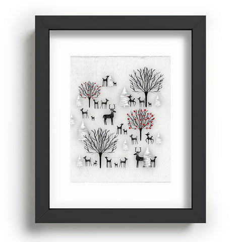Monika Strigel FARMHOUSE WINTER DEER AND FOREST Recessed Framing Rectangle