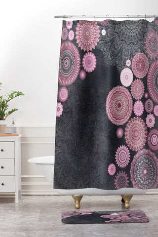 Monika Strigel FESTIVAL FLOW PINK Shower Curtain And Mat