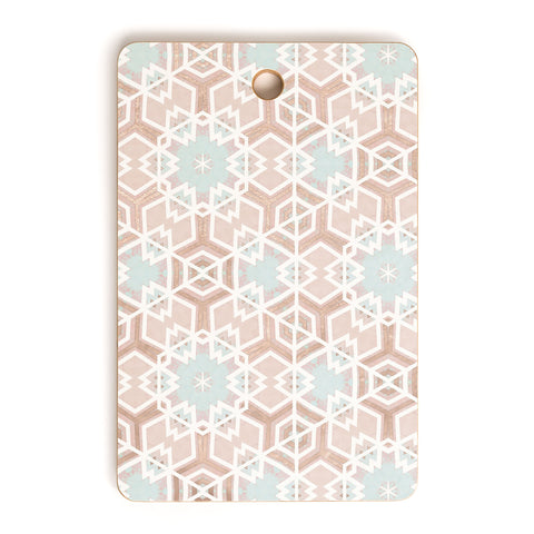 Monika Strigel FESTIVE GEO SNOWFLAKE ROSEGOLD PASTEL Cutting Board Rectangle
