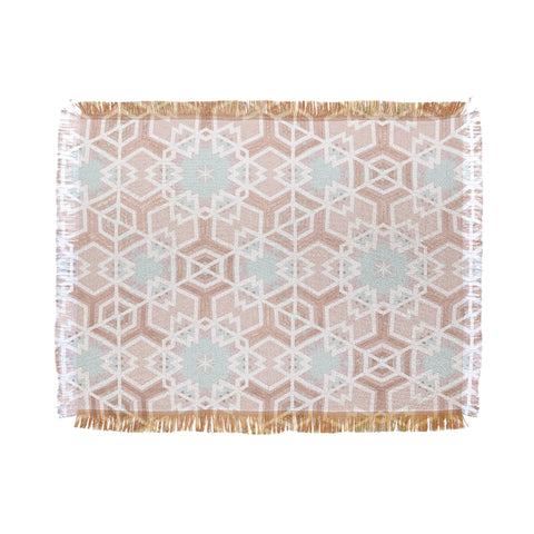 Monika Strigel FESTIVE GEO SNOWFLAKE ROSEGOLD PASTEL Throw Blanket