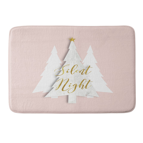 Monika Strigel FESTIVE MERRY LITTLE CHRISTMAS PALE PEACH Memory Foam Bath Mat