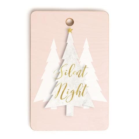 Monika Strigel FESTIVE MERRY LITTLE CHRISTMAS PALE PEACH Cutting Board Rectangle
