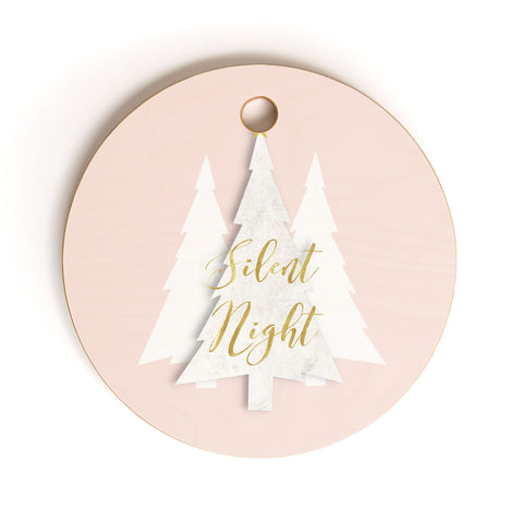 Monika Strigel FESTIVE MERRY LITTLE CHRISTMAS PALE PEACH Cutting Board Round