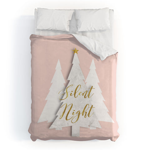 Monika Strigel FESTIVE MERRY LITTLE CHRISTMAS PALE PEACH Duvet Cover