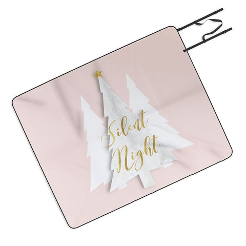 Monika Strigel FESTIVE MERRY LITTLE CHRISTMAS PALE PEACH Picnic Blanket