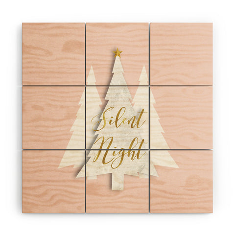 Monika Strigel FESTIVE MERRY LITTLE CHRISTMAS PALE PEACH Wood Wall Mural