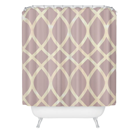 Monika Strigel FESTIVE RIBBONS BLUSH ROSEWOOD Shower Curtain