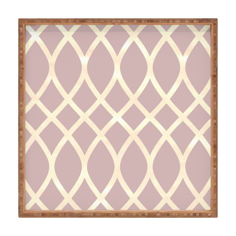 Monika Strigel FESTIVE RIBBONS BLUSH ROSEWOOD Square Tray