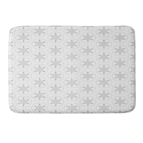 Monika Strigel FESTIVE STAMPED STARS PALE GREY Memory Foam Bath Mat