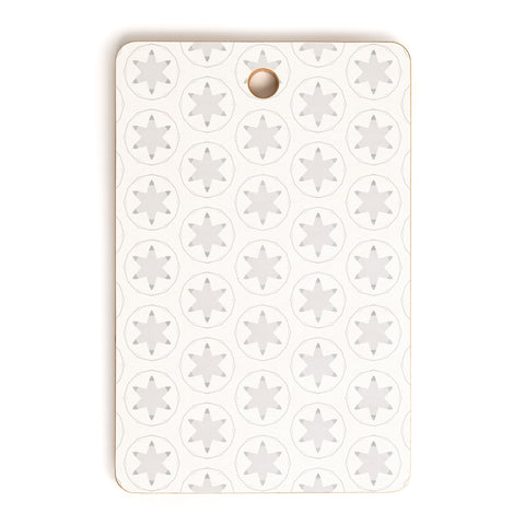 Monika Strigel FESTIVE STAMPED STARS PALE GREY Cutting Board Rectangle
