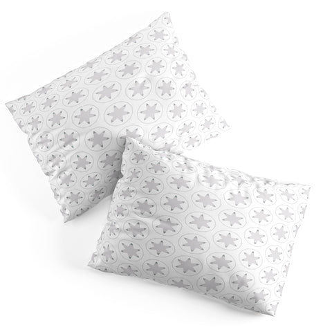 Monika Strigel FESTIVE STAMPED STARS PALE GREY Pillow Shams