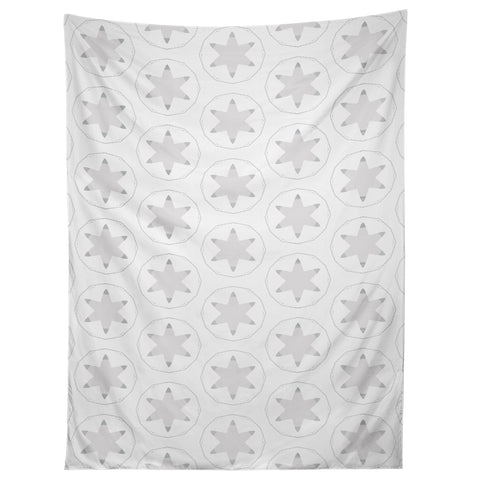 Monika Strigel FESTIVE STAMPED STARS PALE GREY Tapestry