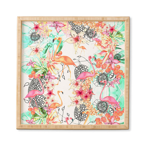 Monika Strigel Flamingos In Paradise Framed Wall Art