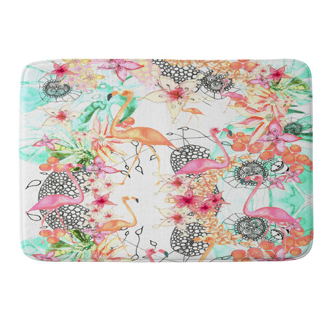 Monika Strigel Flamingos In Paradise Memory Foam Bath Mat