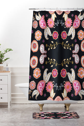 Monika Strigel FLOWER CHILD PINK Shower Curtain And Mat