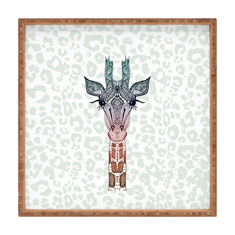 Monika Strigel Giraffe Meets Leopard Square Tray