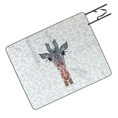 Monika Strigel Giraffe Meets Leopard Picnic Blanket