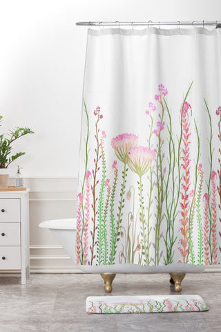 Monika Strigel Grasshoppers Paradise Shower Curtain And Mat