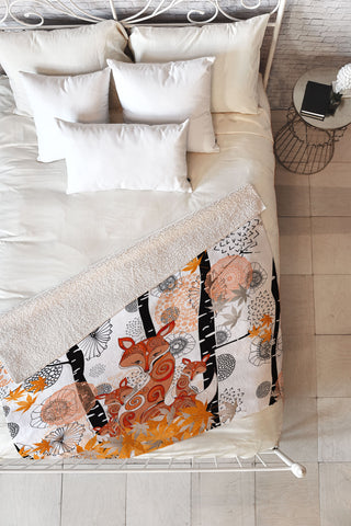 Monika Strigel Hello Foxy Fleece Throw Blanket