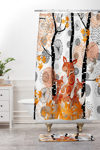 Monika Strigel Hello Foxy Shower Curtain And Mat