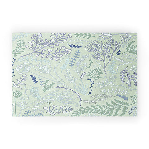 Monika Strigel HERBS AND FERNS PASTEL GREEN Welcome Mat