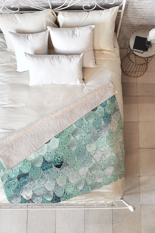 Monika Strigel LILY MINT MERMAID Fleece Throw Blanket