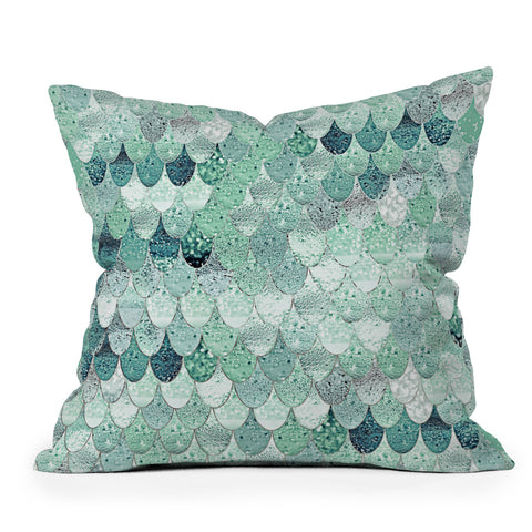 Monika Strigel LILY MINT MERMAID Throw Pillow
