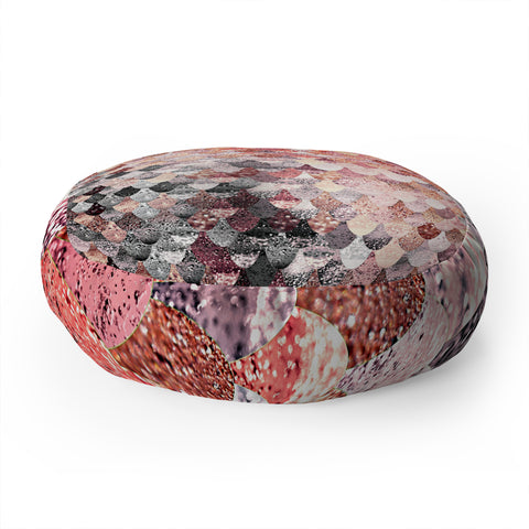 Monika Strigel LILY ROSE MERMAID SILVER Floor Pillow Round