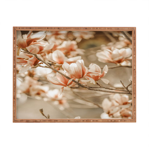 Monika Strigel MAGNOLIA PEACH BLOSSOM TREE Rectangular Tray