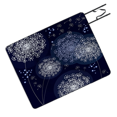 Monika Strigel Midnight Magic Dandelion Picnic Blanket