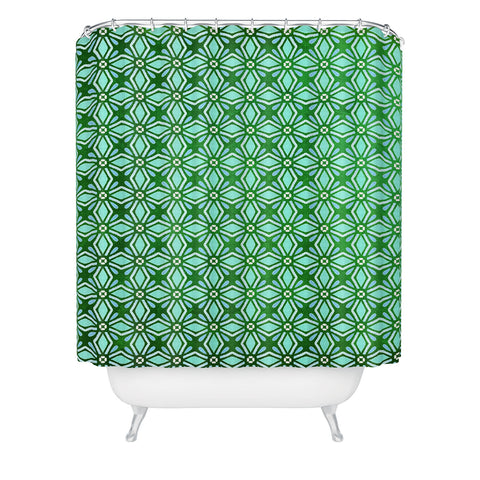 Monika Strigel MOROCCAN DIAMOND ANISSA GREEN Shower Curtain