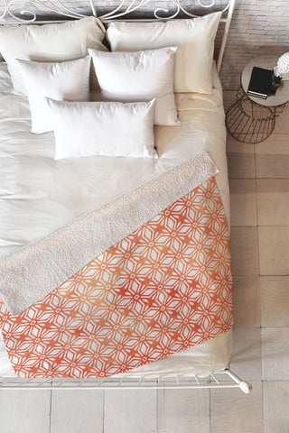 Monika Strigel MOROCCAN DIAMOND ANISSA ORANGE Fleece Throw Blanket