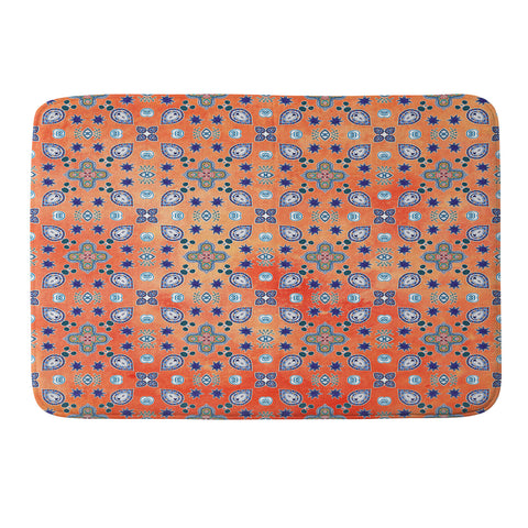 Monika Strigel MOROCCAN PEARLS AND TILES ORANGE Memory Foam Bath Mat