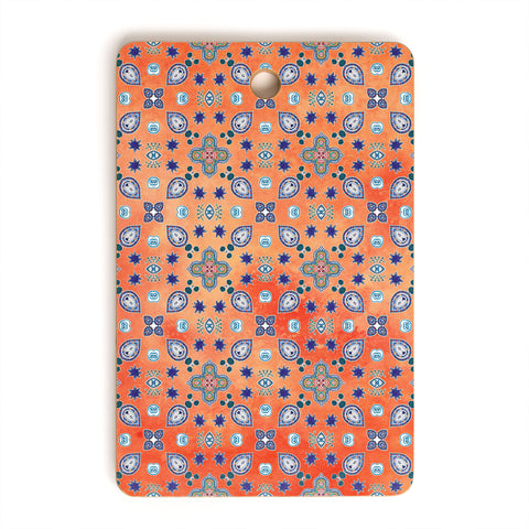 Monika Strigel MOROCCAN PEARLS AND TILES ORANGE Cutting Board Rectangle
