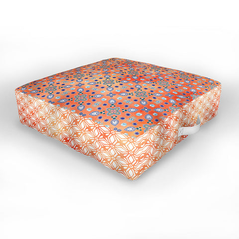Monika Strigel MOROCCAN PEARLS AND TILES ORANGE Outdoor Floor Cushion