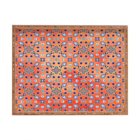 Monika Strigel MOROCCAN PEARLS AND TILES ORANGE Rectangular Tray