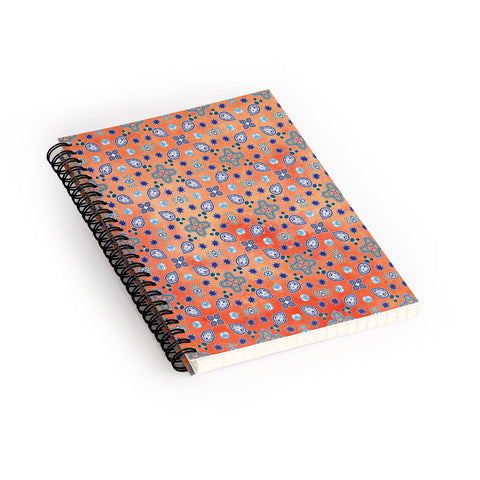 Monika Strigel MOROCCAN PEARLS AND TILES ORANGE Spiral Notebook