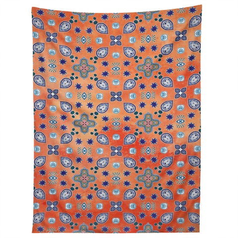 Monika Strigel MOROCCAN PEARLS AND TILES ORANGE Tapestry