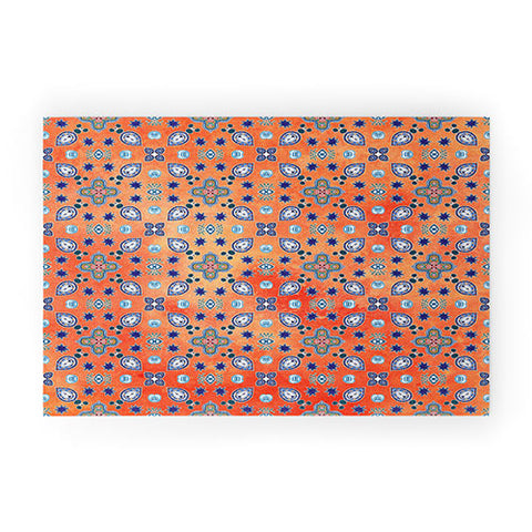 Monika Strigel MOROCCAN PEARLS AND TILES ORANGE Welcome Mat
