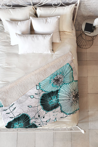 Monika Strigel Mystic Garden Mint Fleece Throw Blanket